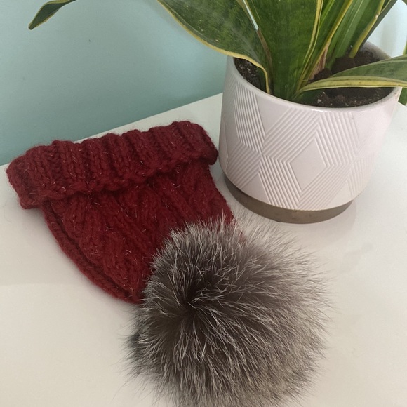 Baby alpaca brand new hat with real fox fur 🦊 pompon - Picture 5 of 5